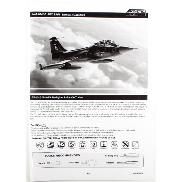 1/48 Lockheed TF-104G Starfighter (Luftwaffe Trainer) Savaş Uçağı Maketi, Kinetic K48089 - Görsel 3