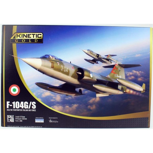 1/48 F-104G (ASA/M Starfighter Italian Air Force) Savaş Uçağı Maketi, Kinetic K48093