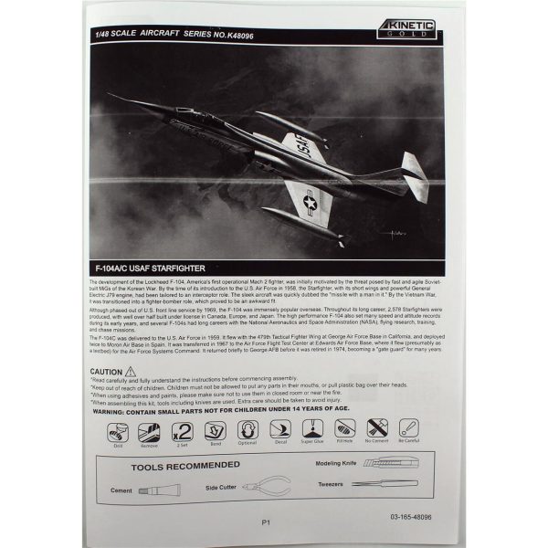 1/48 F-104A/C (USAF Startfighter) Savaş Uçağı Maketi, Kinetic K48096 - Görsel 4