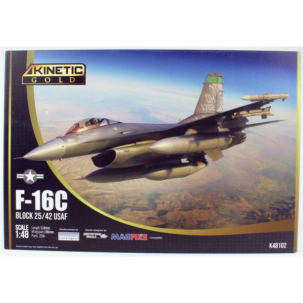 1/48 F-16C Blok 25/42 USAF Savaş Uçağı Maketi, Kinetic Model 48102