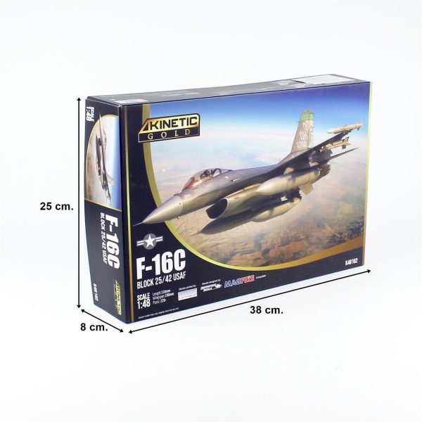 1/48 F-16C Blok 25/42 USAF Savaş Uçağı Maketi, Kinetic Model 48102 - Görsel 5