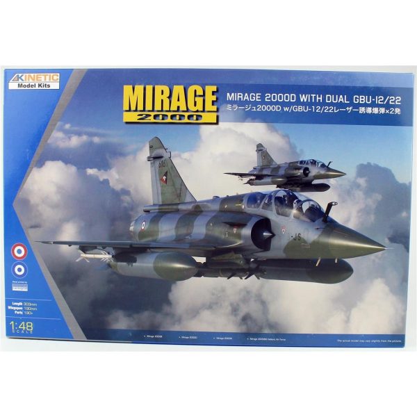 1/48 Mirage 2000D (with dual GBU-12/22) Savaş Uçağı Maketi, Kinetic K48120