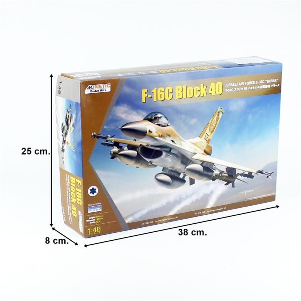 1/48 F-16C Block 40 (Israeli Air Force, Barak) Savaş Uçağı Maketi, Kinetic K48129 - Görsel 5