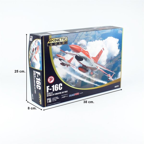 1/48 F-16C Block 52 (Black Knights-Republic of Singapore Air Force) Savaş Uçağı Maketi, Kinetic K48133 - Görsel 4
