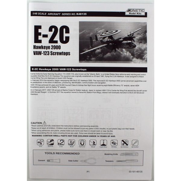1/48 E-2C Hawkeye 2000 Savaş Uçağı Maketi, Kinetic Model 48135 - Görsel 4