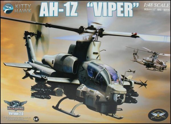 1/48 AH-1Z Viper (Version 2.0) Askeri Helikopter ve 2 Resin Figür Maketi, Kitty Hawk 80125