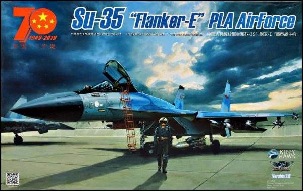 1/48 Su-35 Resin Pilot Figürlü Savaş Uçağı ve 2 Resin Figür Maketi, Kitty Hawk 80128