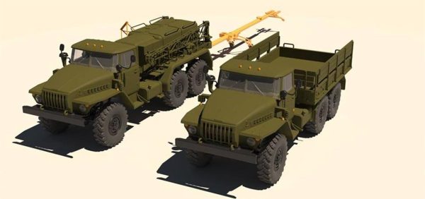 1/48 Ural 4320 ve APA-5D Askeri 2 Adet Kamyon Maketi, Kitty Hawk 80159 - Görsel 2