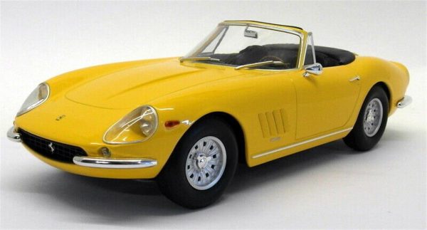 1/18 1967 Ferrari 275 GTB Spyder (Alloy Rims) Sarı Diecast Araba, KKscale 180232