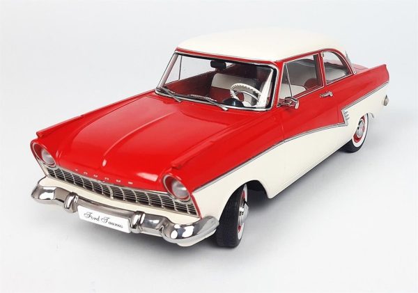 1/18 1957 Ford Taunus 17M P2 Kırmızı-Beyaz Diecast Araba, KKscale 180271