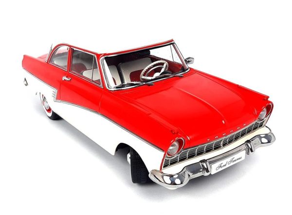 1/18 1957 Ford Taunus 17M P2 Kırmızı-Beyaz Diecast Araba, KKscale 180271 - Görsel 2