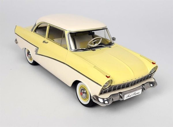 1/18 1957 Ford Taunus 17M P2 Açık sarı-Beyaz Diecast Araba, KKscale 180273 - Görsel 2