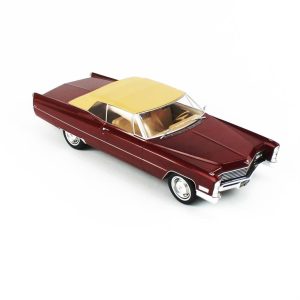 1/18 1967 Cadillac Deville Softtop Metalik Bordo Diecast Araba, KKscale 180316