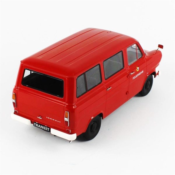1/18 1965 Ford Transit Minibüs İtfaiye Kırmızı Diecast Minibüs Modeli, KKscale 180467 - Görsel 4