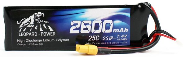 7.4 Volt 2S 25C 2600 Mah Li-Po Pil, Leopard - Görsel 2