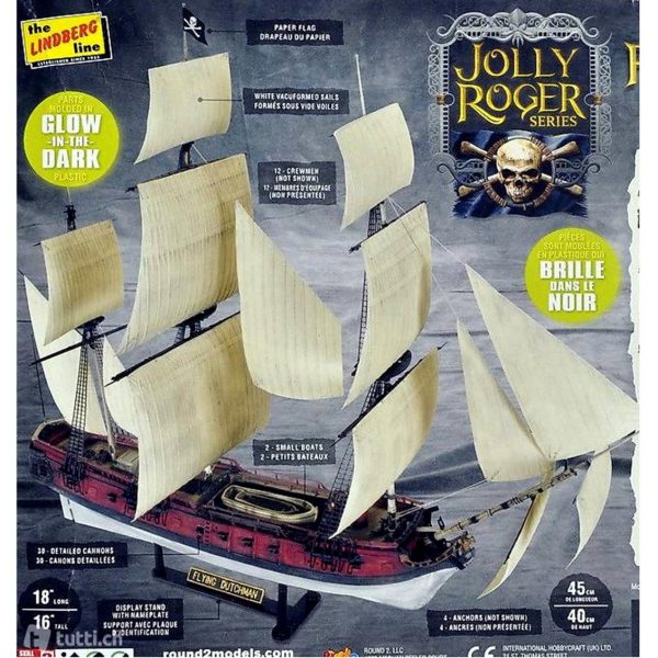 1/130 Jolly Roger Serisi Uçan Hollandalı Hayalet Korsan Gemisi Maketi, Hawk 00218 - Görsel 2