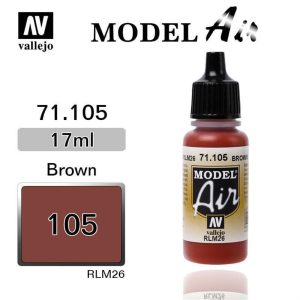 17 ml. Brown RLM26 Model Air Serisi Maket Boyası, Vallejo 71105