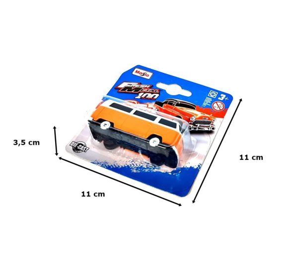 1/64 Volkswagen T2 Type 2 Bus Orange-Beyaz Diecast Minibüs Modeli, Maisto 19123 - Görsel 5