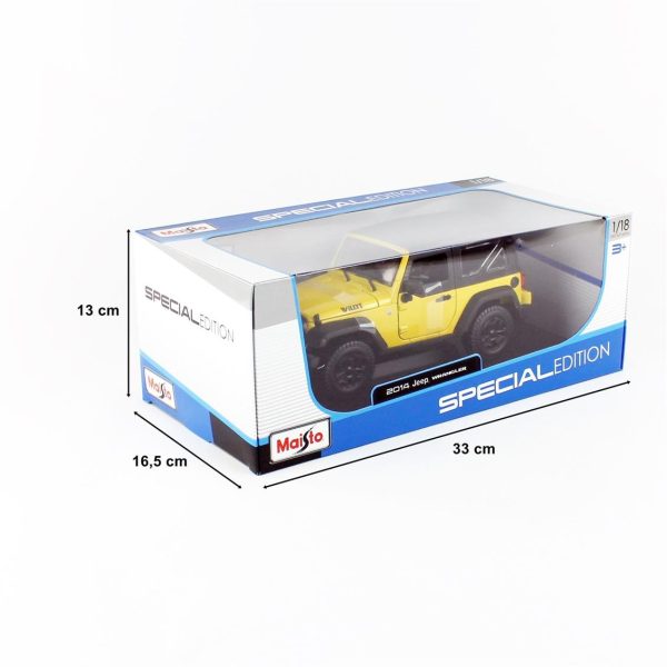 1/18 2014 Jeep Wrangler Sarı ergilemeye Diecast Cip Modeli, Maisto 31676 - Görsel 5