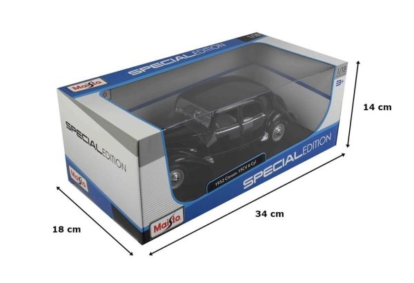 1/18 1952 Citroen 15 CV 6 Cylinder Siyah Diecast Araba, Maisto 31821 - Görsel 5