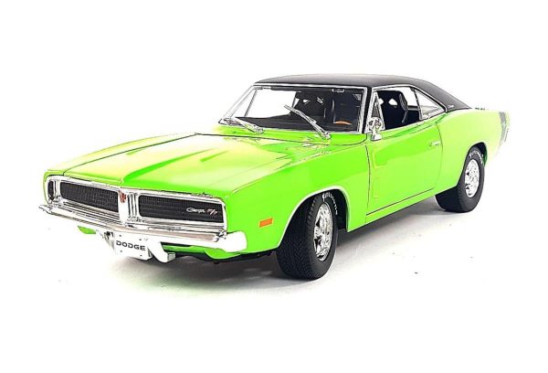 1/18 1969 Dodge Charger R/T Yeşil-Siyah Diecast Araba, Maisto 32612