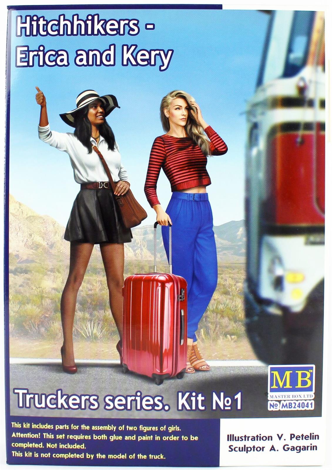 1/24 Kamyon Sürücüsü Serisi Erica And Kery Figür Maketi, Master Box 24041