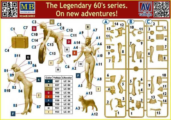 1/24 Efsanevi 60 lar serisi Yeni Macera Figür Maketi, Master Box 24082 - Görsel 3