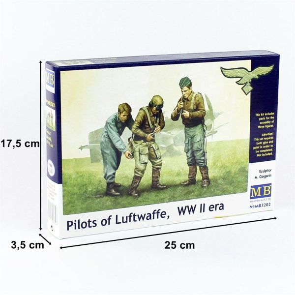 1/32 WW II Serisi Luftwaffe Pilotları Figür Maketi, Master Box 3202 - Görsel 5