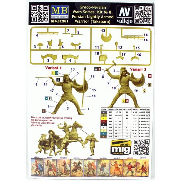 1/32 Yunan Pers Savaşları Pers Tabakara Savaşçısı Figür Maketi, Master Box 32021 - Görsel 3
