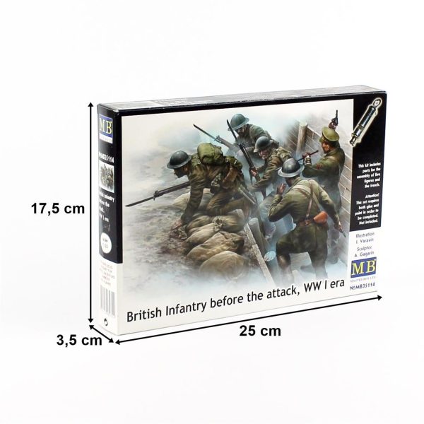 1/35 WW I Serisi İngiliz Piyadeleri Figür Maketi, Master Box 35114 - Görsel 5
