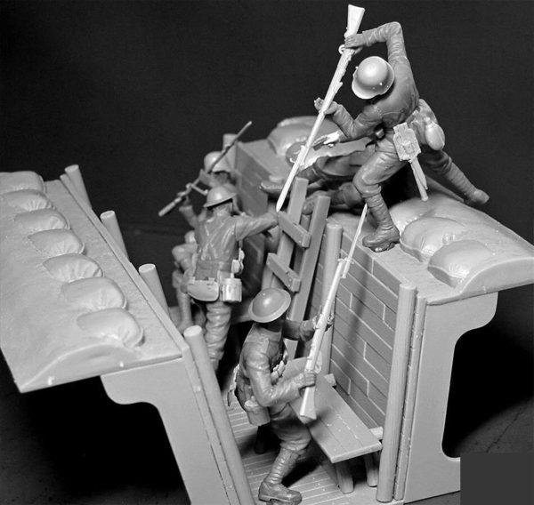 1/35 WW I Serisi Alman ve İngiliz Piyadeleri Figür Maketi, Master Box 35116 - Görsel 4