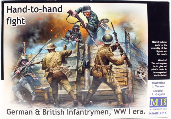 1/35 WW I Serisi Alman ve İngiliz Piyadeleri Figür Maketi, Master Box 35116
