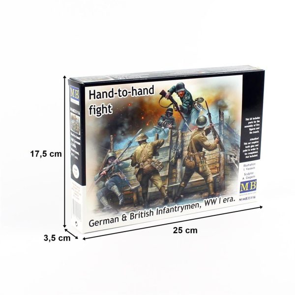 1/35 WW I Serisi Alman ve İngiliz Piyadeleri Figür Maketi, Master Box 35116 - Görsel 5