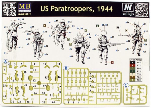 1/35 WW II Serisi Amerikan Paraşütcüler Figür Maketi, Master Box 35219 - Görsel 3