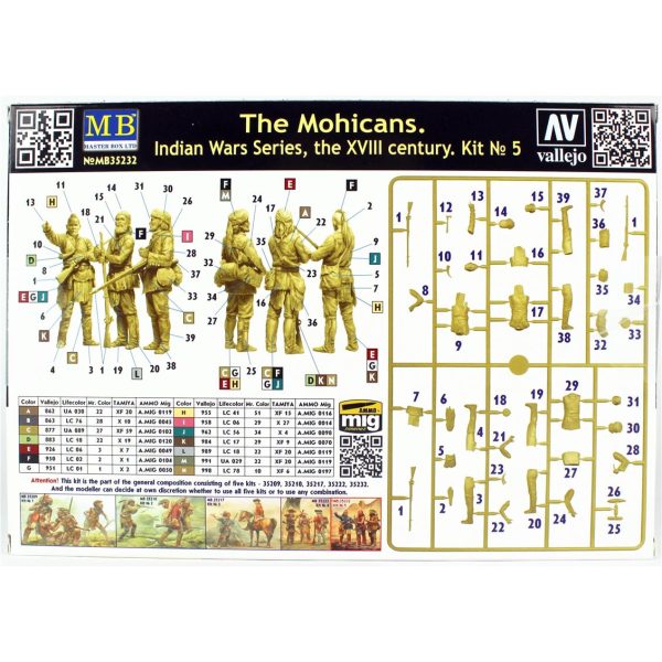 1/35 Mohikanlar Hint Savaşları XVIII. Yüzyıl Figür Maketi, Master Box 35232 - Görsel 3
