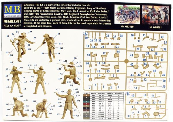1/35 Tarihi Minyatürler Serisi Amerikan Sivil Savaşı Figür Maketi, Master Box 3581 - Görsel 3