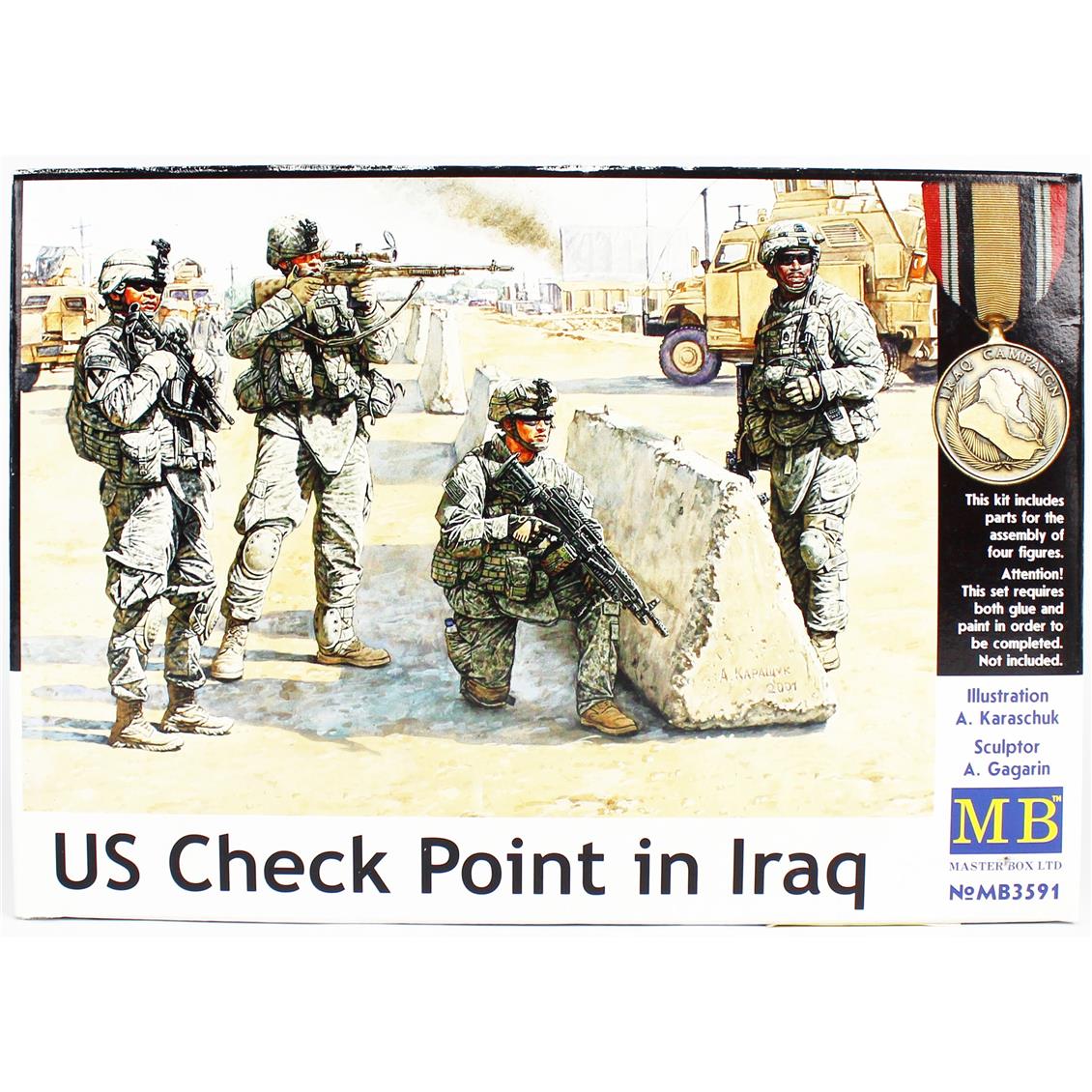 1/35 Amerikan Kontrol Noktası Irak 2003 Figür Maketi, Master Box 3591