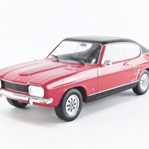 1/18 1973 Ford Capri MK I (Sealed Body) Kırmızı-Siyah Tavan Diecast Araba, MCG 18083