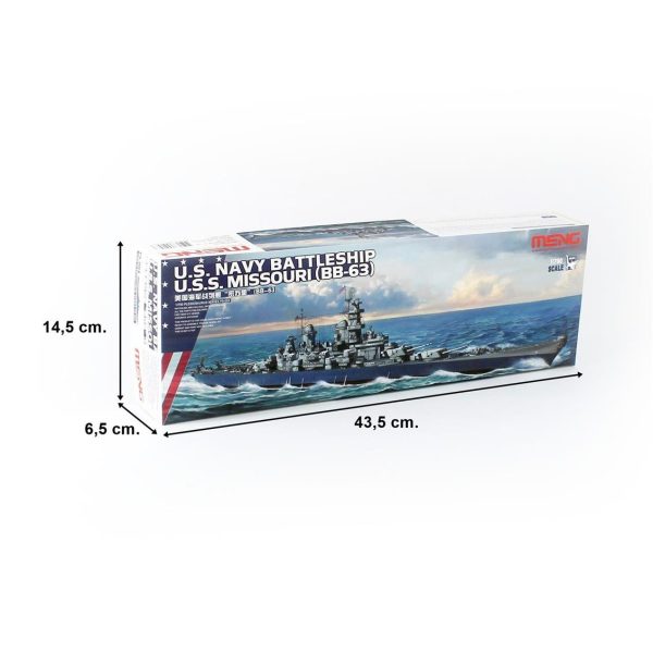 1/700 Amerikan U.S.S. Missouri (BB-63) Savaş Gemisi Maketi, Meng PS004 - Görsel 5