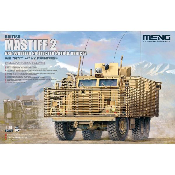 1/35 British Mastiff-2 6X6 Zırhlı Devriye Aracı Maketi, Meng SS012