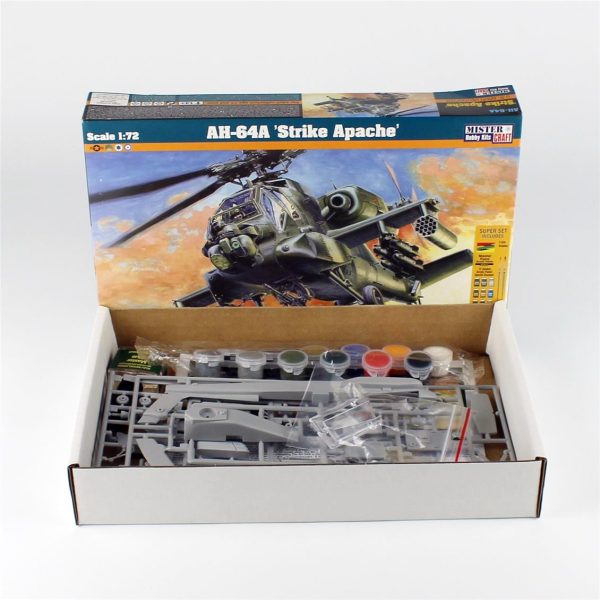 1/72 AH-64A Strike Apache Helikopter Maketi (12xBoya2xFırçaYapıştırıcılı Başlangıç Seti), Mister Craft D036ST - Görsel 2