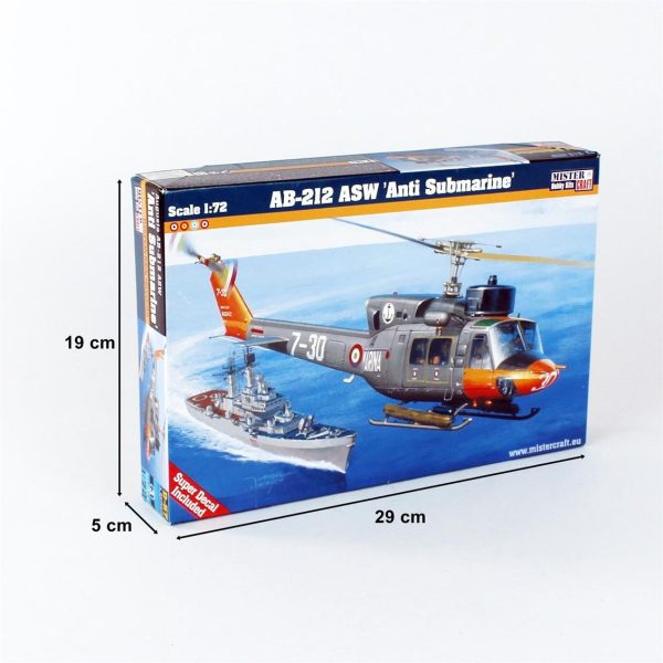 1/72 AB-212 ASW Denizaltı Avcı Helikopter Maketi, Mister Craft D057 - Görsel 3