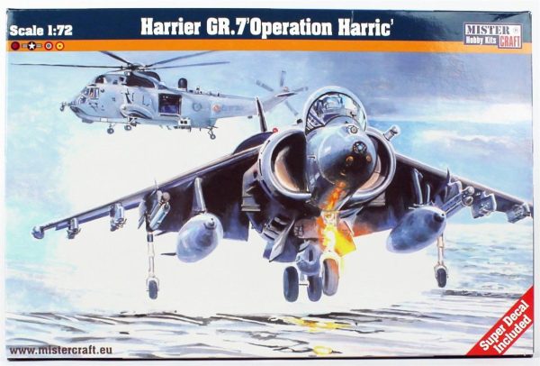 1/72 Harrier GR.7 (Operation Harric) Savaş Uçağı Maketi, Mister Craft D094