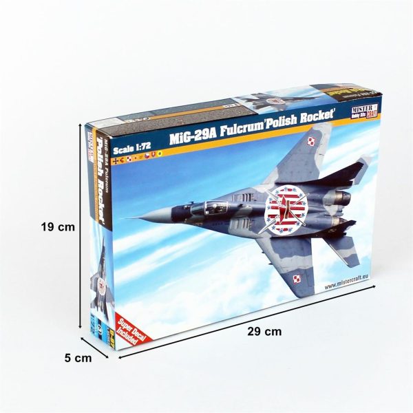 1/72 MIG-29A Fulcrum Polish Rocket Savaş Uçağı Maketi, Mister Craft D097 - Görsel 5