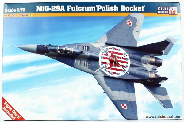 1/72 MIG-29A Fulcrum Polish Rocket Savaş Uçağı Maketi, Mister Craft D097