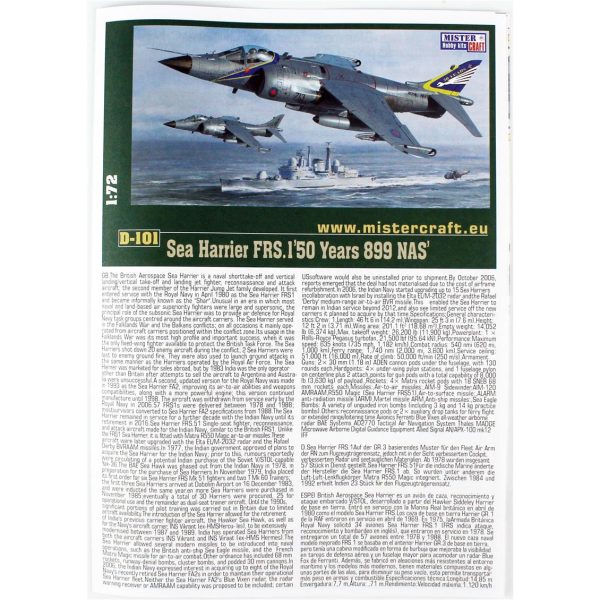 1/72 Harrier FRS.1(50. Yıl 800 NAS) Savaş Uçağı Maketi, Mister Craft D101 - Görsel 3