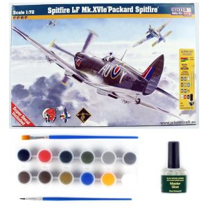 1/72 Spitfire LF Mk. XVIe Packard Savaş Uçağı Maketi (12xBoya2xFırçaYapıştırıcılı Başlangıç S, Mister Craft D182ST