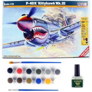1/72 P-40 K Kittyhawk Mk.III Savaş Uçağı Maketi, Mister Craft D220ST