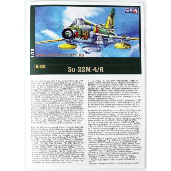 1/72 Su-22 M4R (77 JBG) Savaş Uçağı Maketi, Mister Craft E012 - Görsel 3