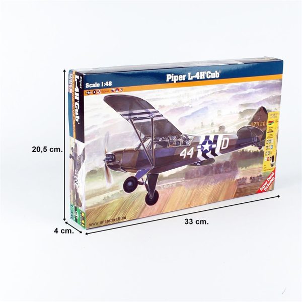 1/48 Piper Cup L-4H Eğitim Uçağı Maketi, Mister Craft E041ST - Görsel 4